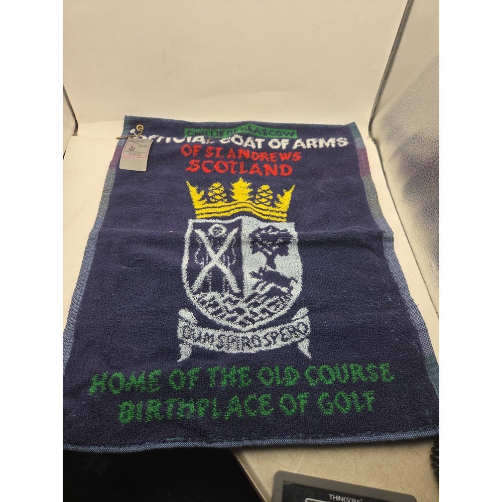 The Old Course St. Andrews Scotland Golf Club Towel Bag Ghillie Of Glasgow NOTES